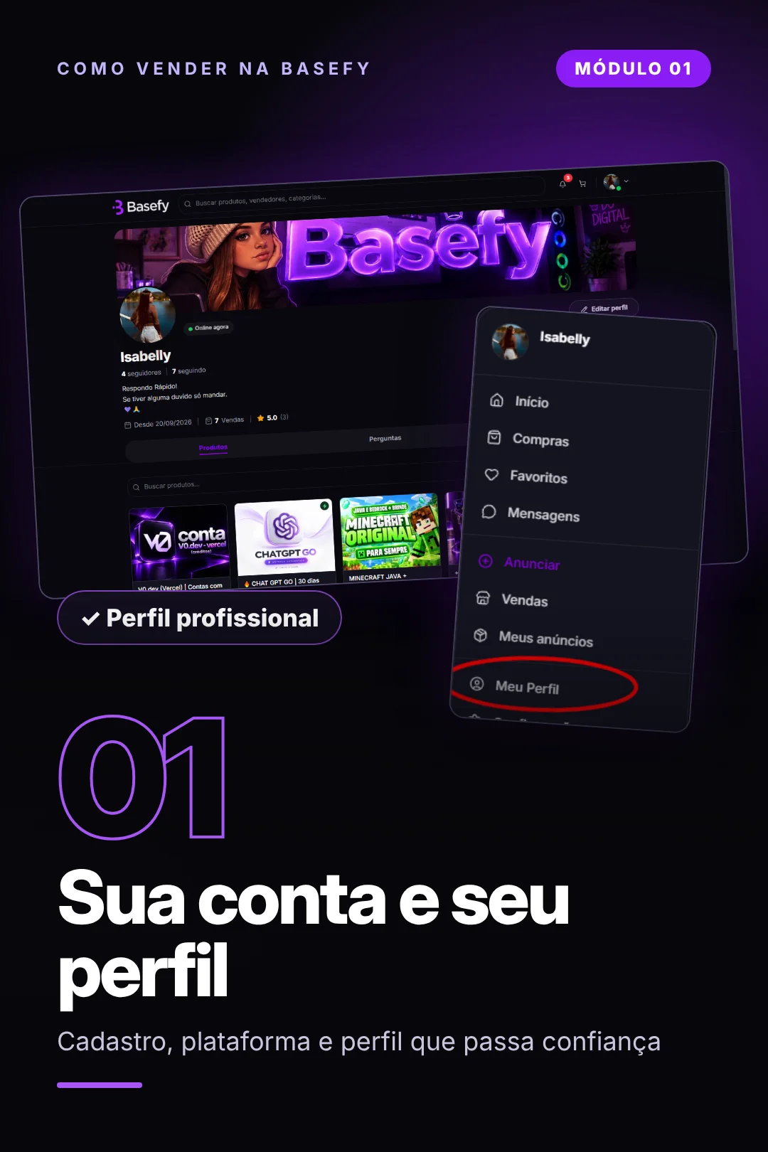 Sua conta e seu perfil